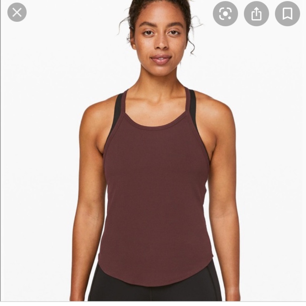 LULULEMON STRONGER AS ONE RIBBED TANK MAROON 6